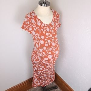 Isabel Maternity Orange Floral Maxi Dress